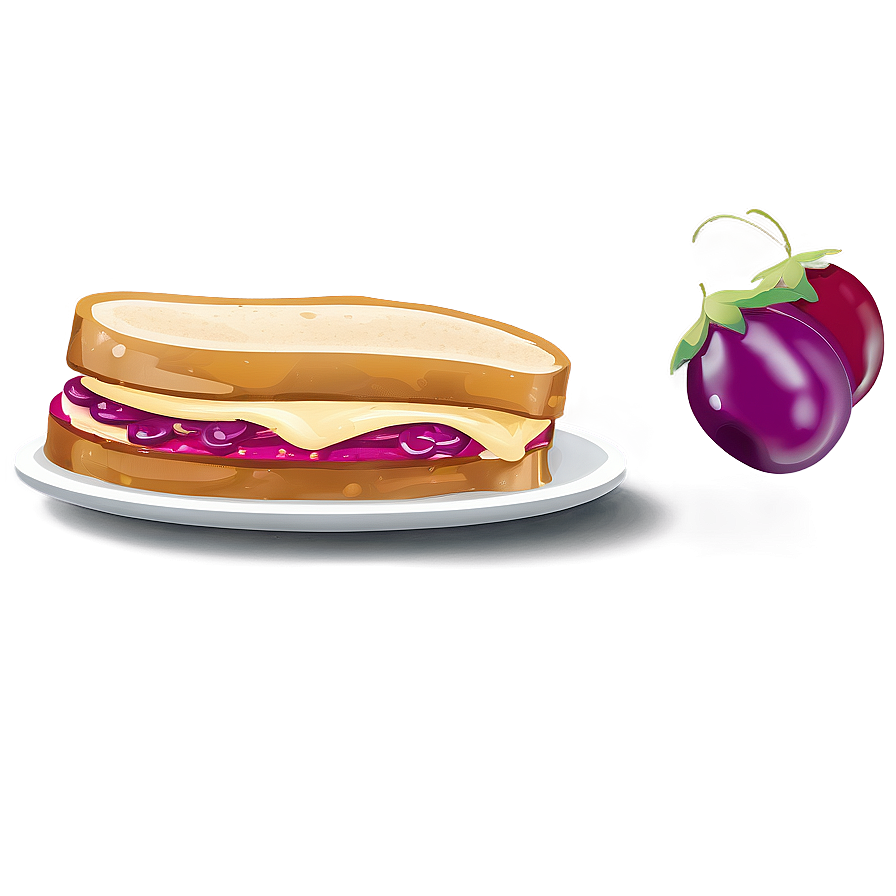 Layered Pb&j Sandwich Png 06282024