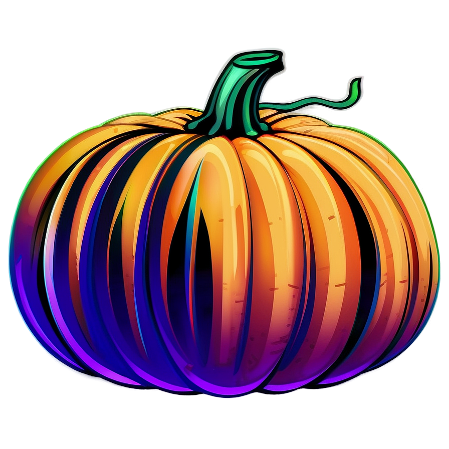 Layered Pumpkin Outline Art Png 13