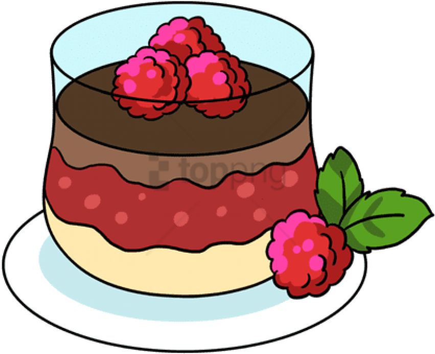 Layered Raspberry Mousse Cake Illustration