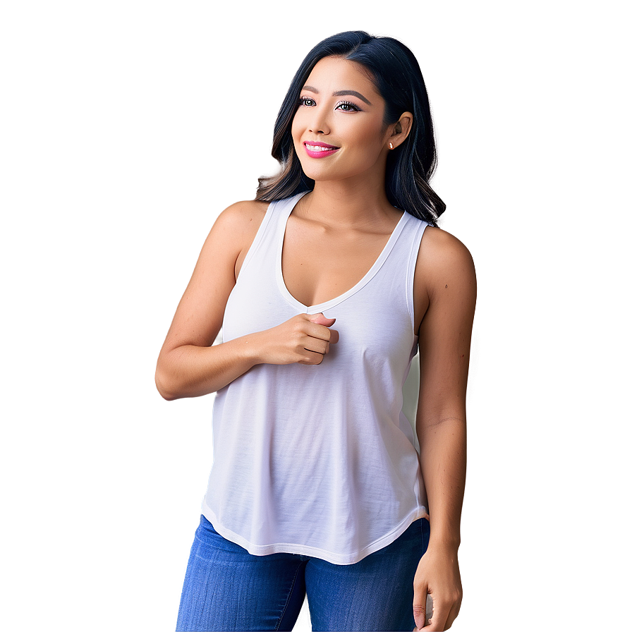 Layering White Tank Top Outfit Png Mxy48