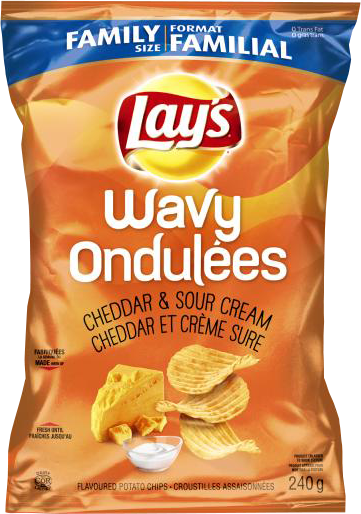 Lays Wavy Cheddar Sour Cream Family Size Package