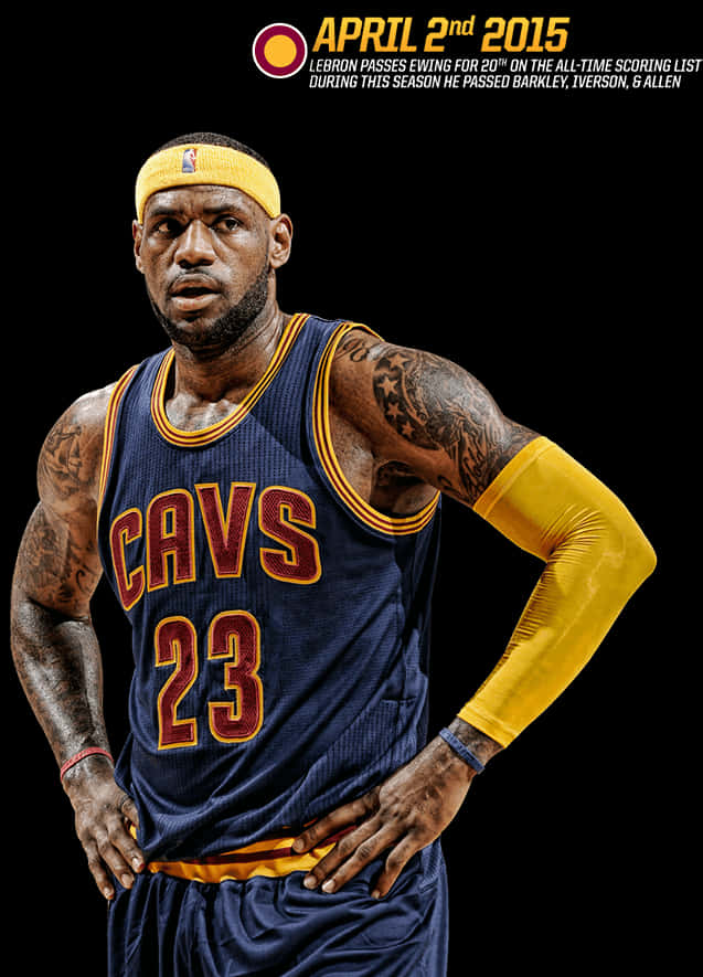 Le Bron James Cleveland Cavaliers Scoring Milestone April2015