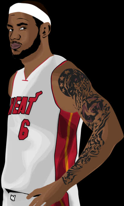 Le Bron James Heat Illustration