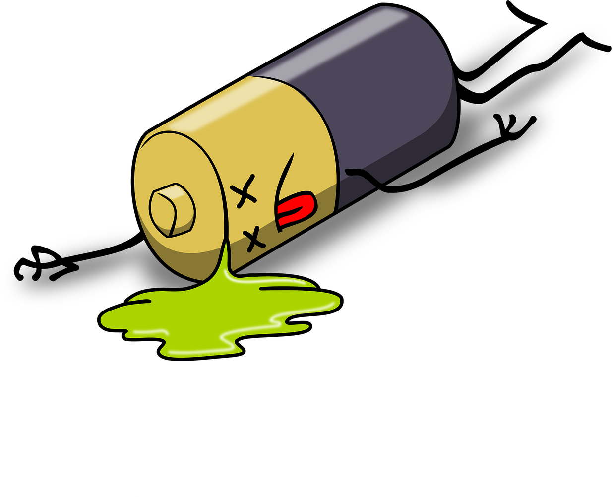 Leaking Dead Battery Illustration