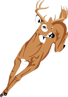 Leaping Brown Deer Cartoon