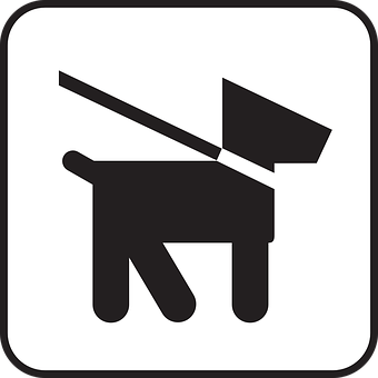 Leashed Dog Sign Icon