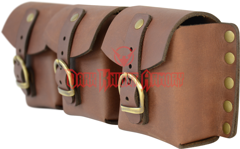 Leather Belt Pouches Brown