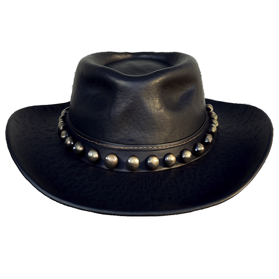 Leather Black Cowboy Hat Png 29