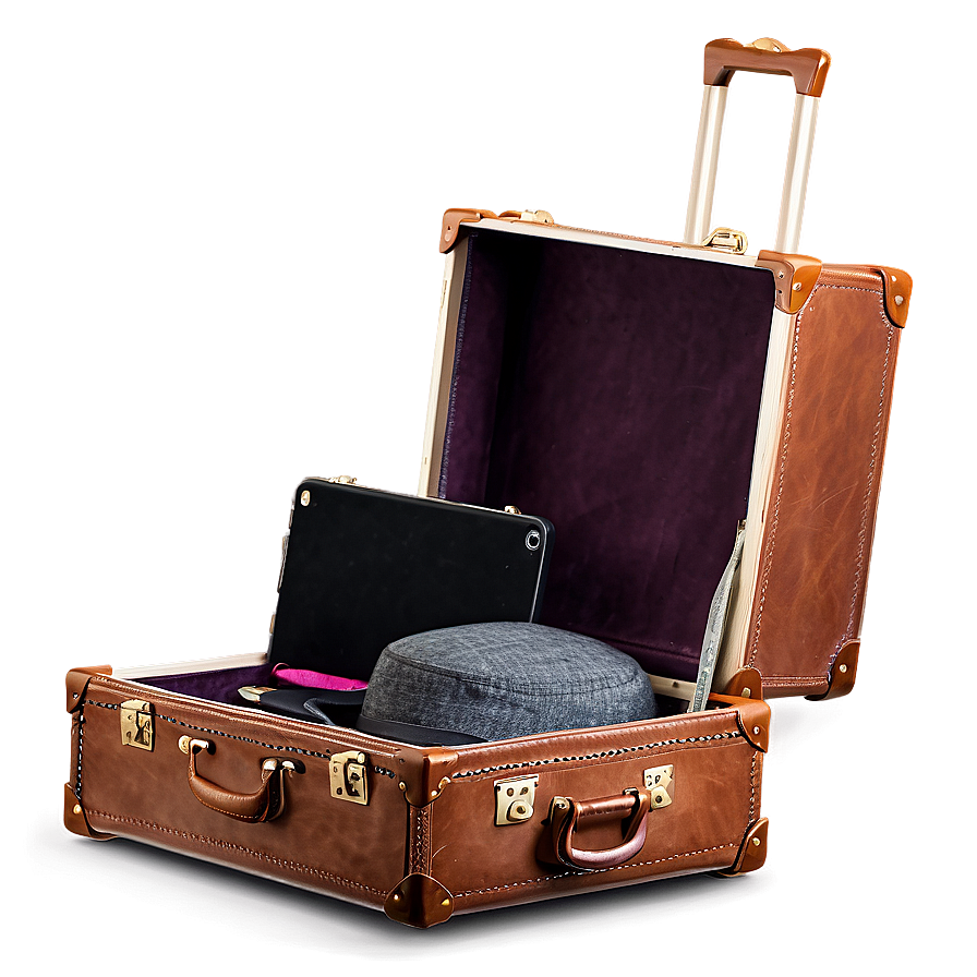 Leather Open Suitcase Png Him60