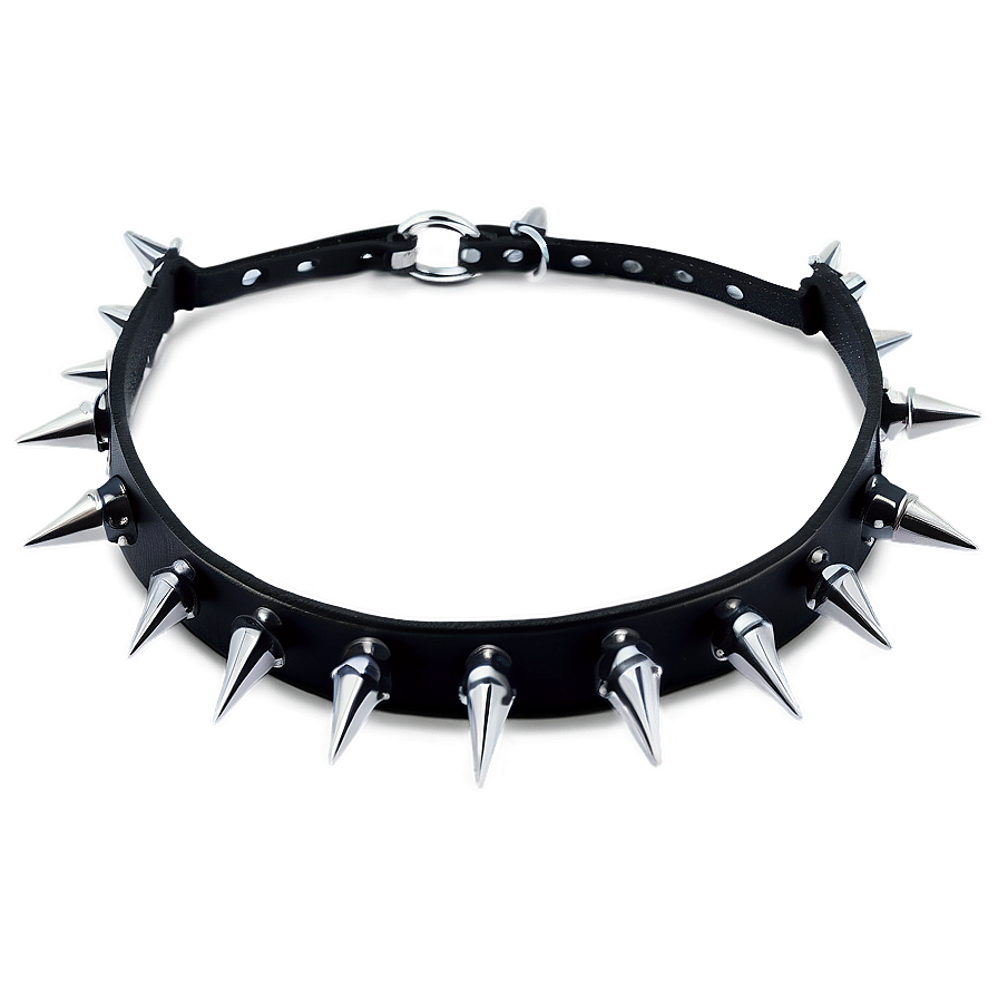 Leather Spiked Choker Design Png 06282024