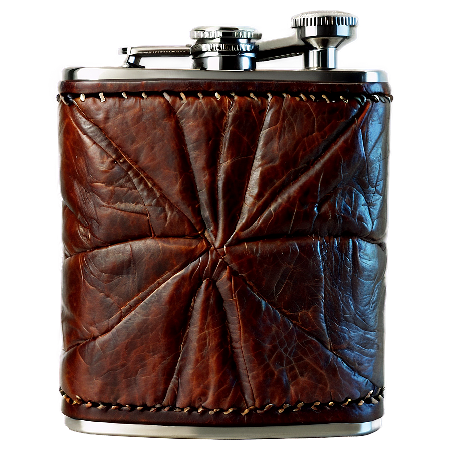 Leather Wrapped Flask Graphic Png 06122024