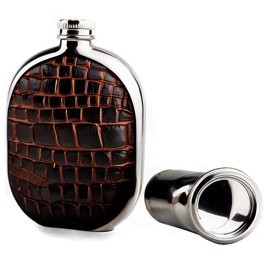 Leather Wrapped Flask Graphic Png 06122024