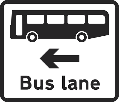 Left Arrow Bus Lane Sign