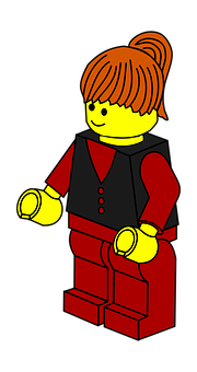 Lego Female Figure Red Outfit