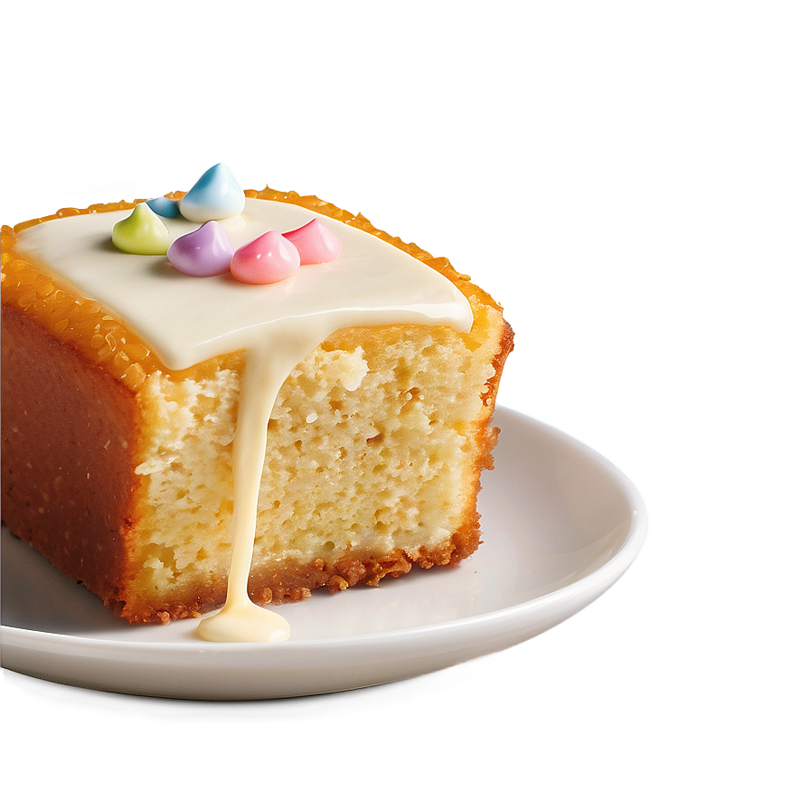 Lemon Cake Slicewith Icingand Candies