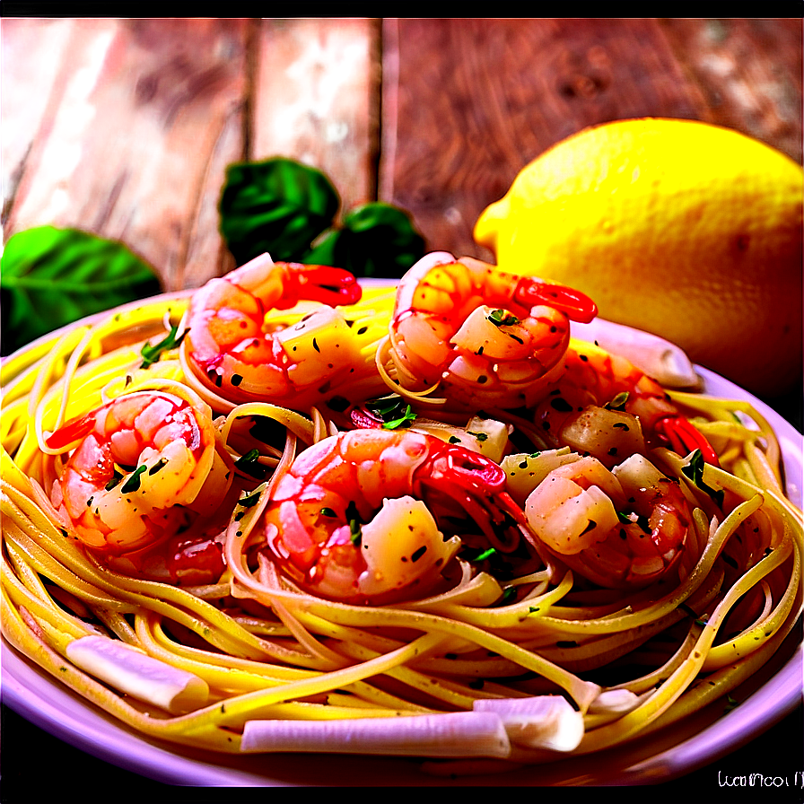 Lemon Garlic Shrimp Pasta Png 10