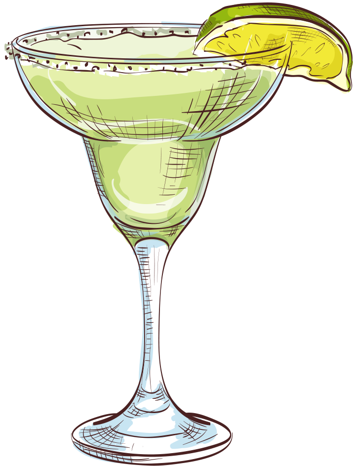 Lemon Garnished Martini Illustration