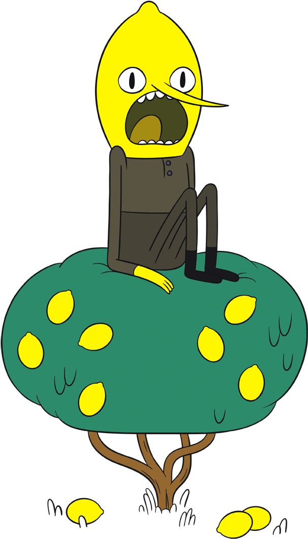 Lemon Head Character On Mushroom