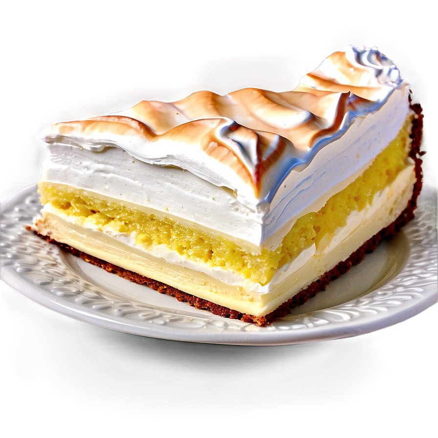 Lemon Meringue Cake Slice Png Cgg9