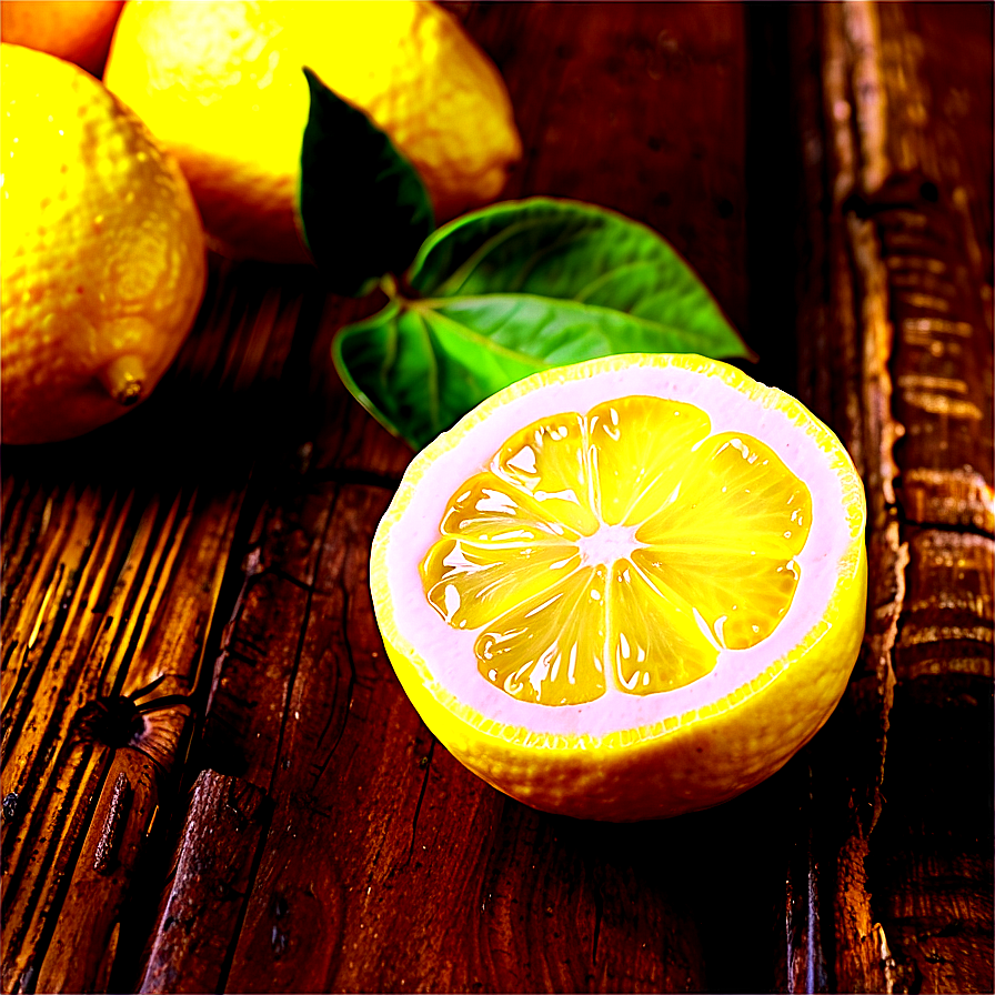 Lemon On Wooden Table Png Cab81