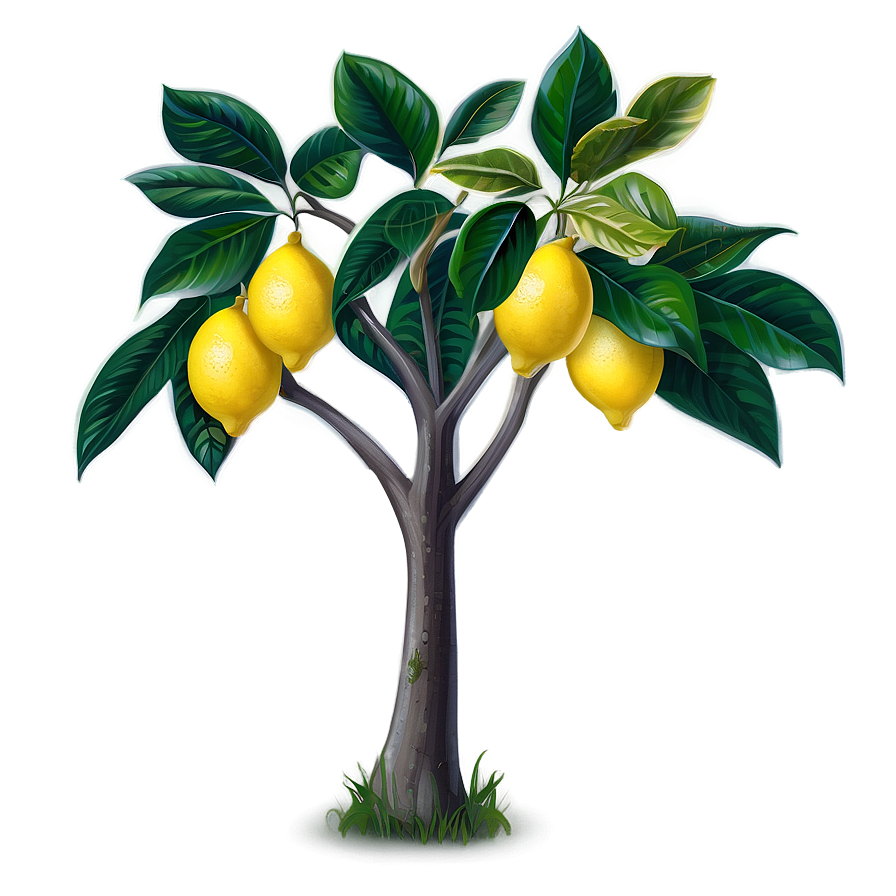 Lemon Tree Illustration Png 06212024