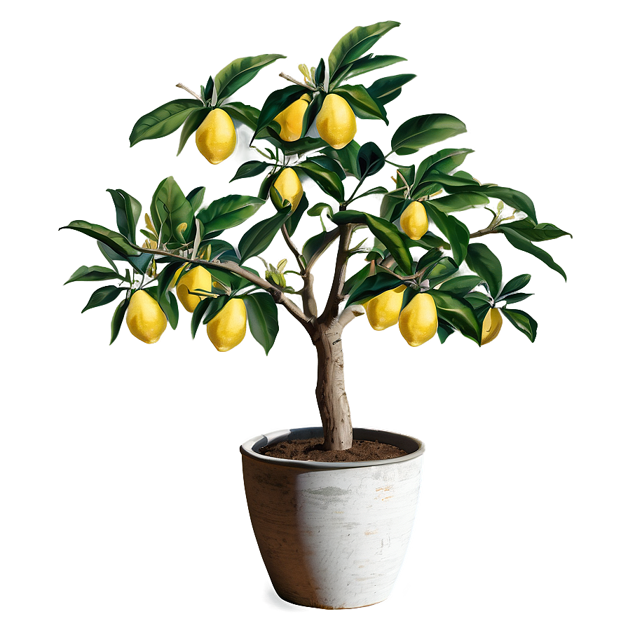 Lemon Tree In Pot Illustration Png Ucv