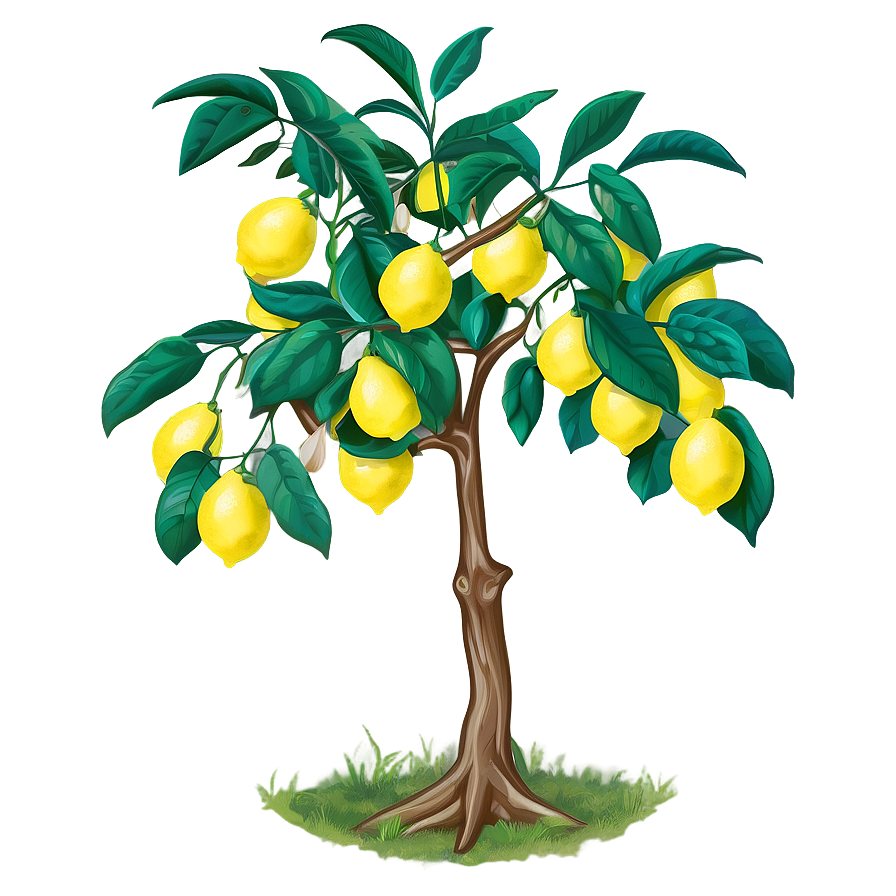 Lemon Tree Line Art Png 50