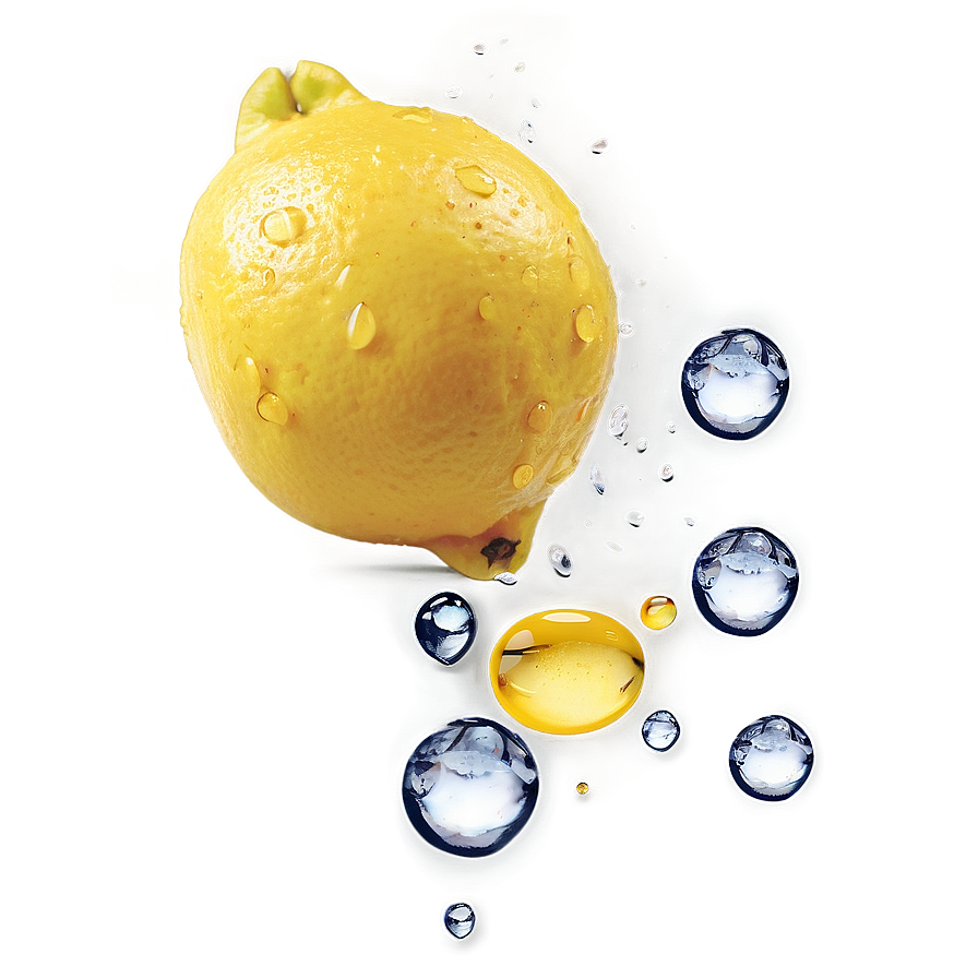 Lemon With Drops Png Idm45