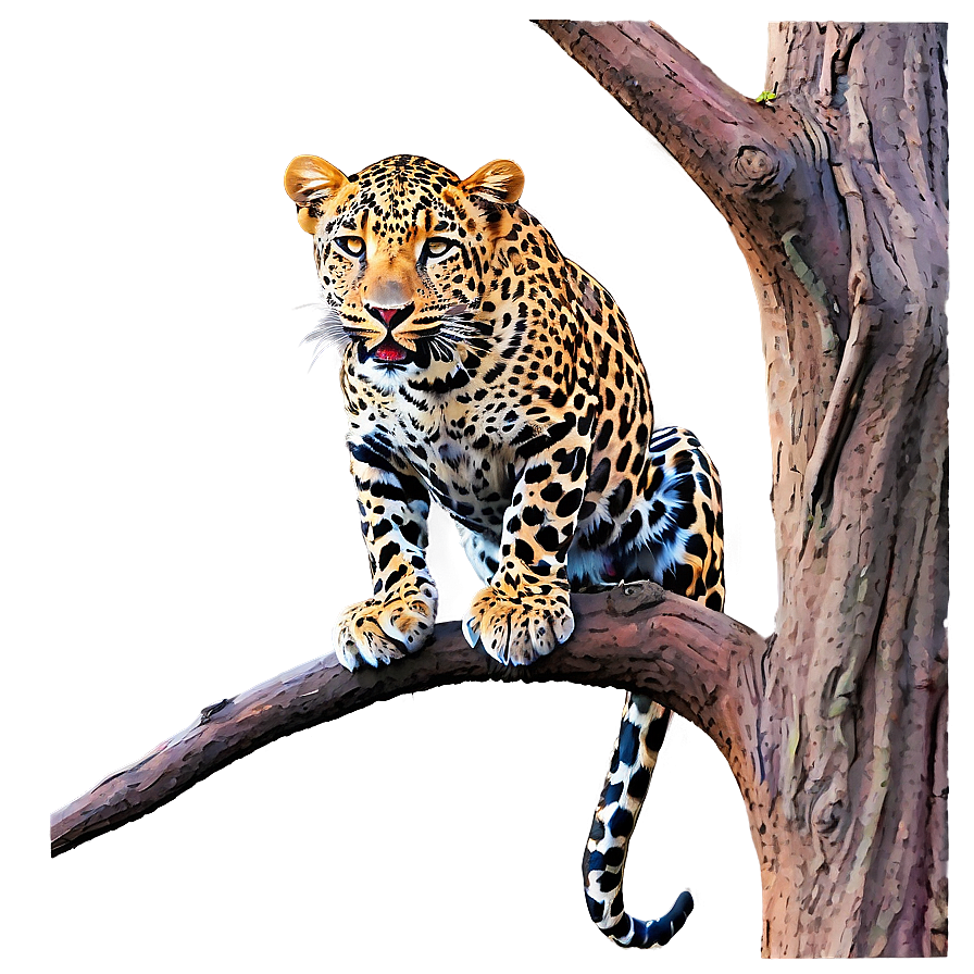 Leopard Climbing Tree Png 47