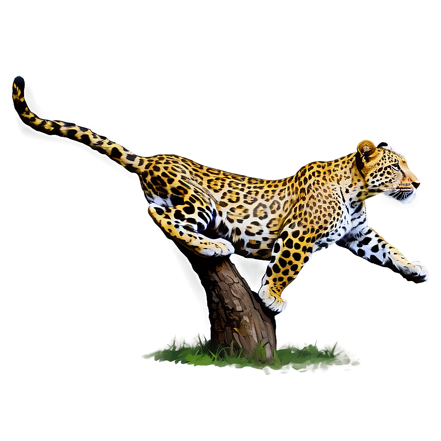 Leopard Climbing Tree Png Lsb64