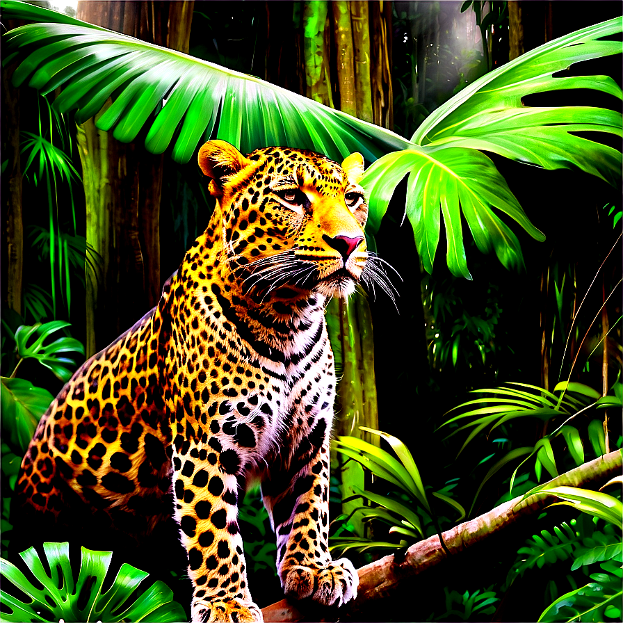 Leopard In Rainforest Png 56