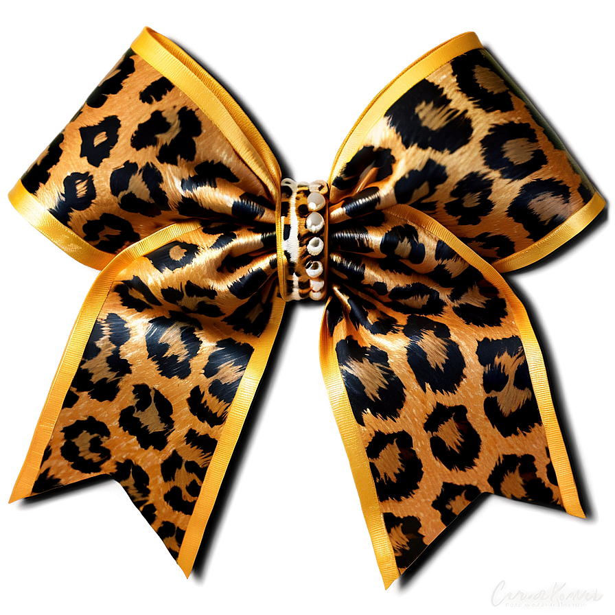 Leopard Print Cheer Bow Png 06212024