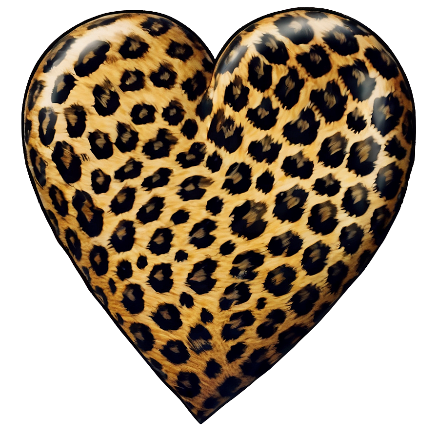 Leopard Print Heart Illustration Png 41