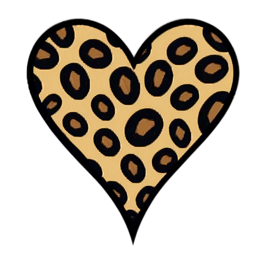 Leopard Print Heart Illustration Png Eir75