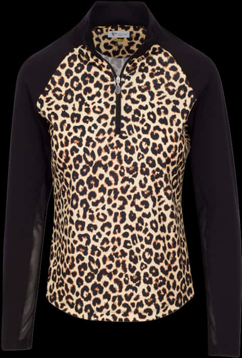 Leopard Print Zippered Top