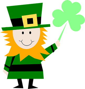 Leprechaun Cartoon Holding Clover