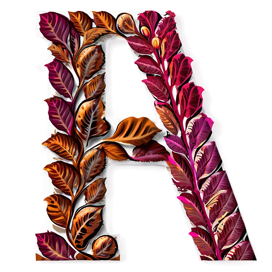 Letter A With Leaves Png Flq