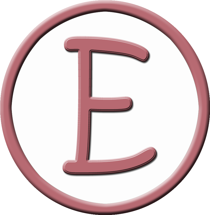 Letter E Icon Embossed