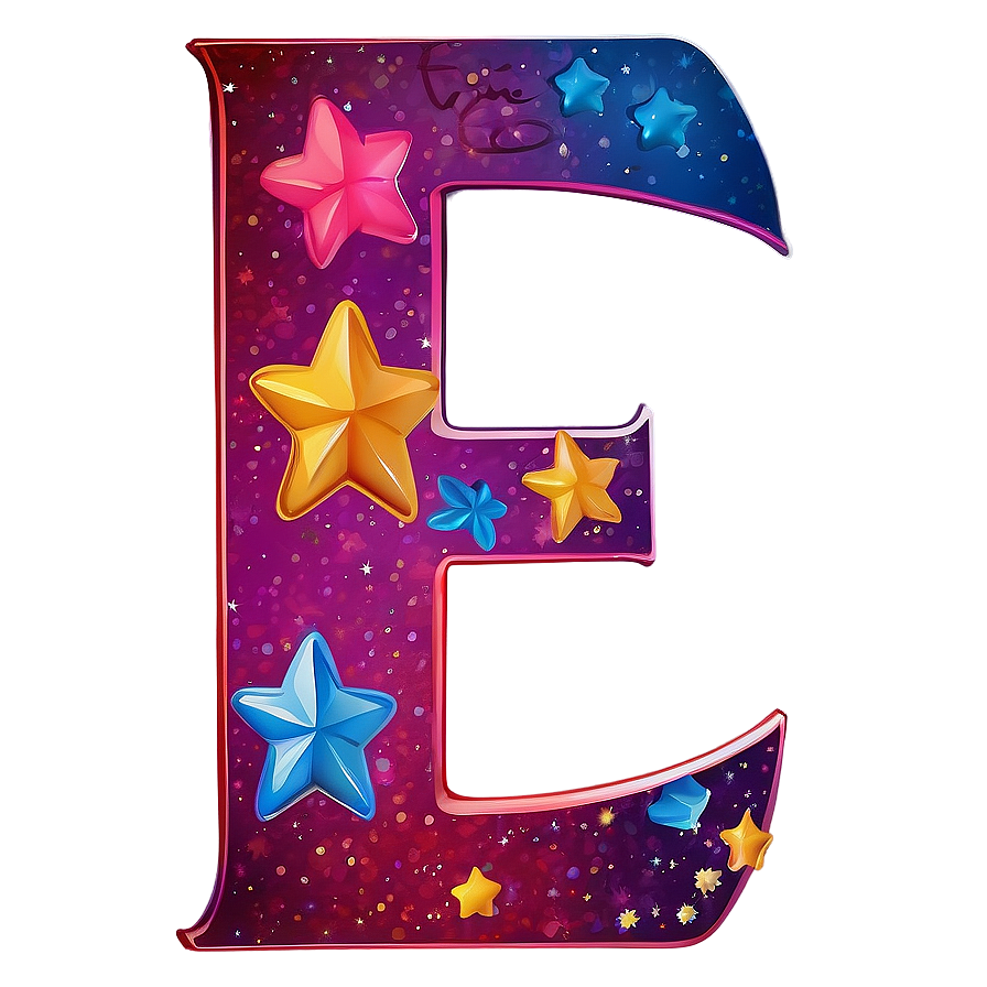 Letter E With Stars Png 56