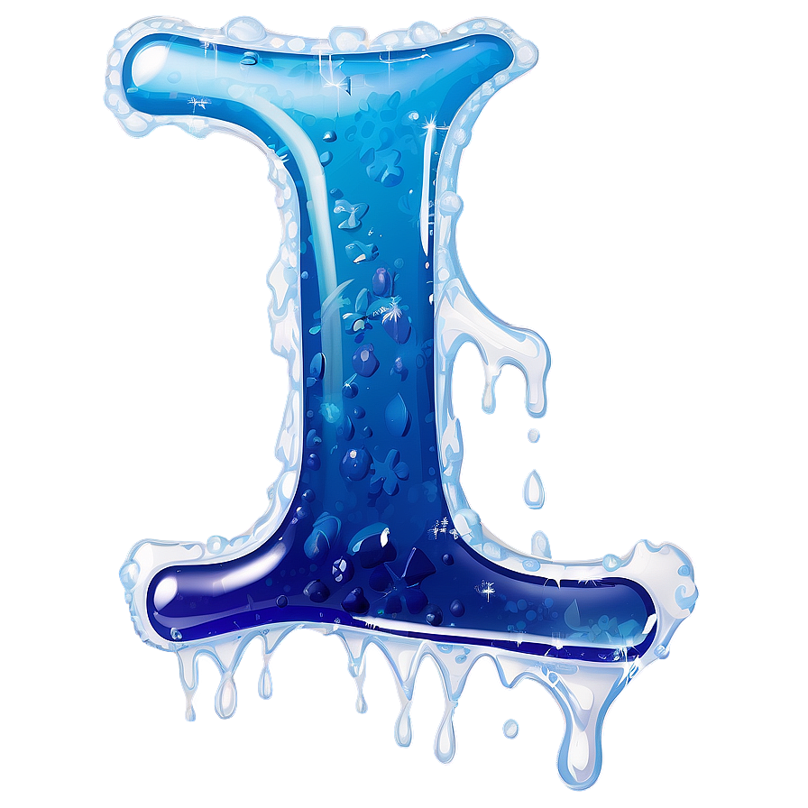 Letter I In Ice Effect Png Nbw