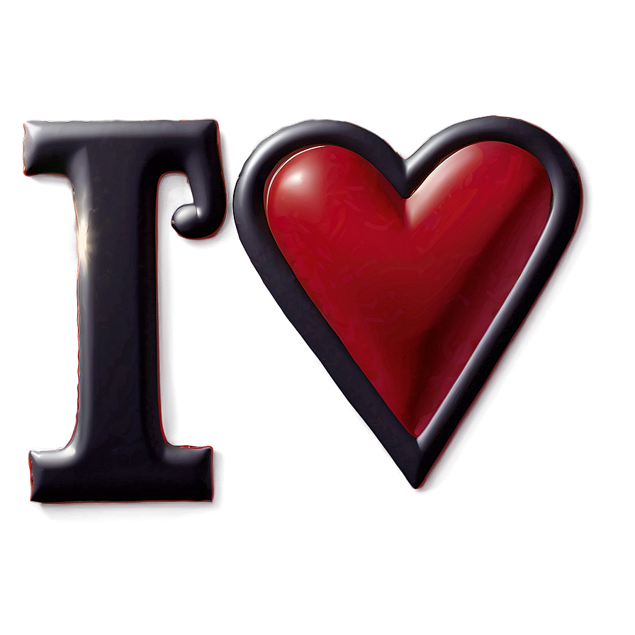 Letter I With Heart Accent Png Huo