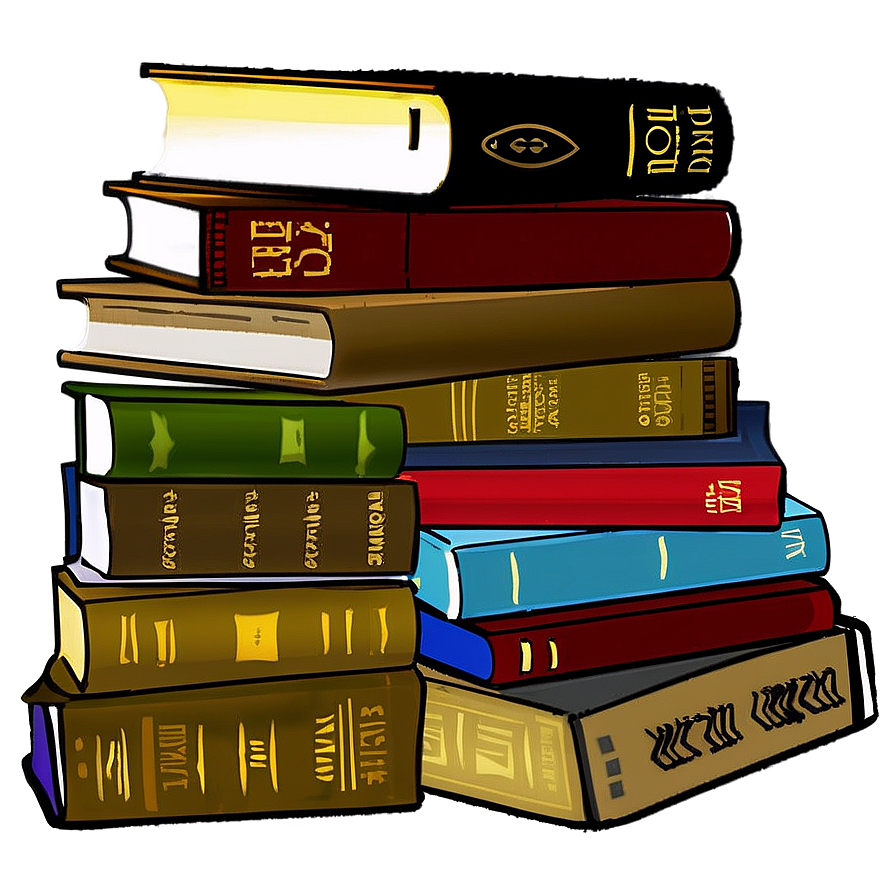 Library Books Pile Png 81