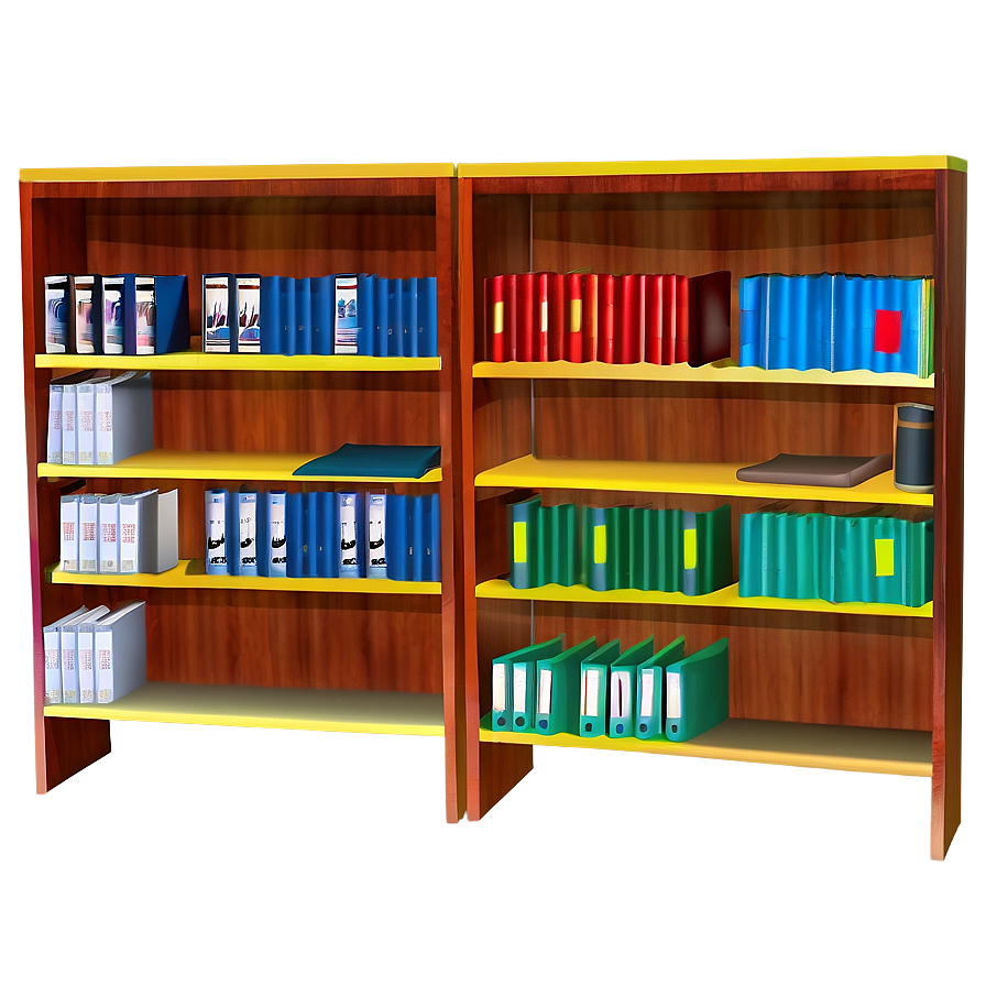 Library Shelves With Books Png 05232024