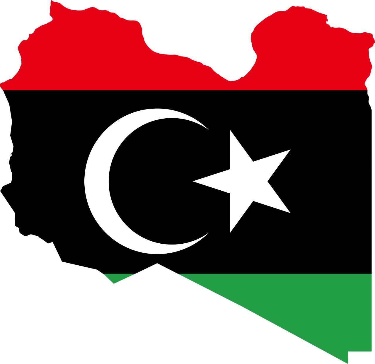 Libya Flag Map Graphic