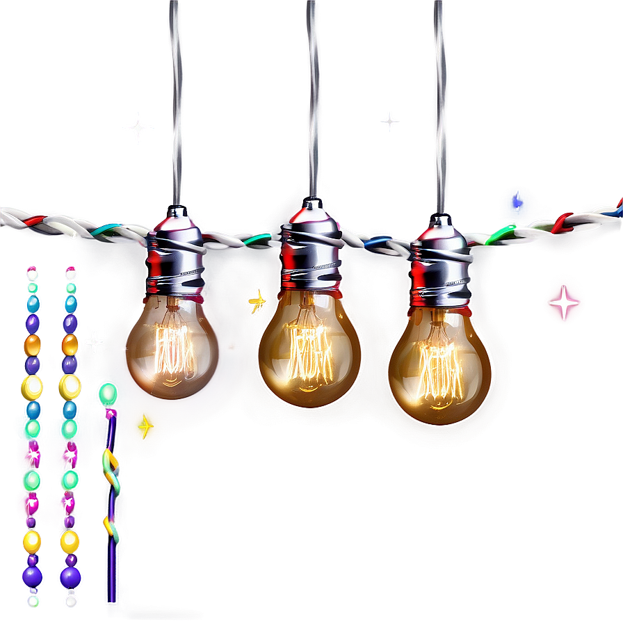 Light Bulb String Party Png 93