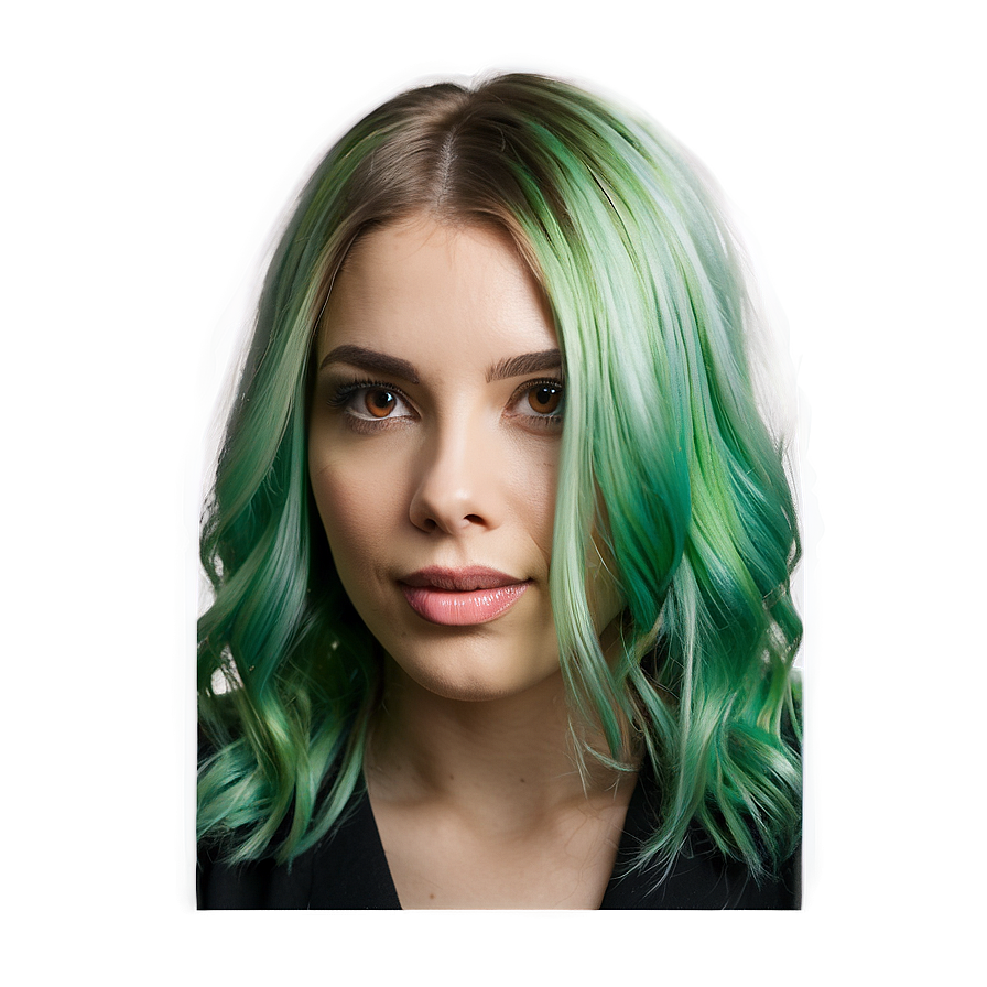 Light Green Hair Highlights Png Qex37