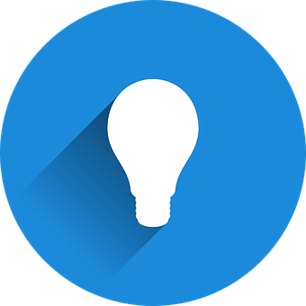 Lightbulb Icon Blue Background