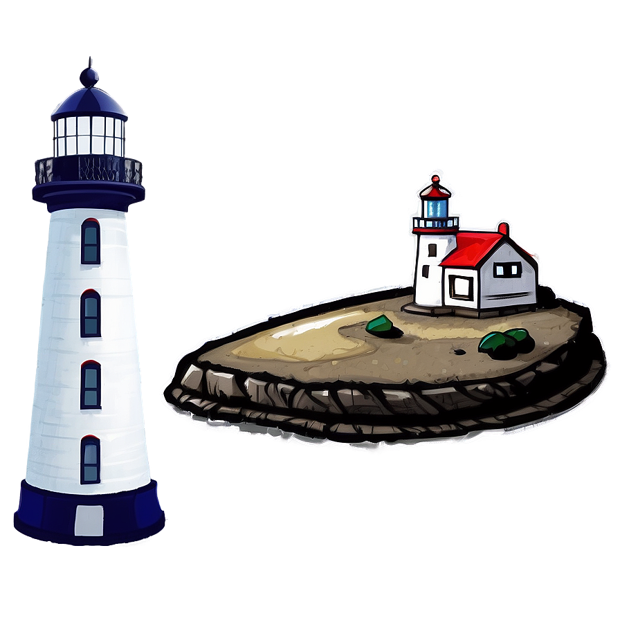 Lighthouse By The Sea Png Yqo81