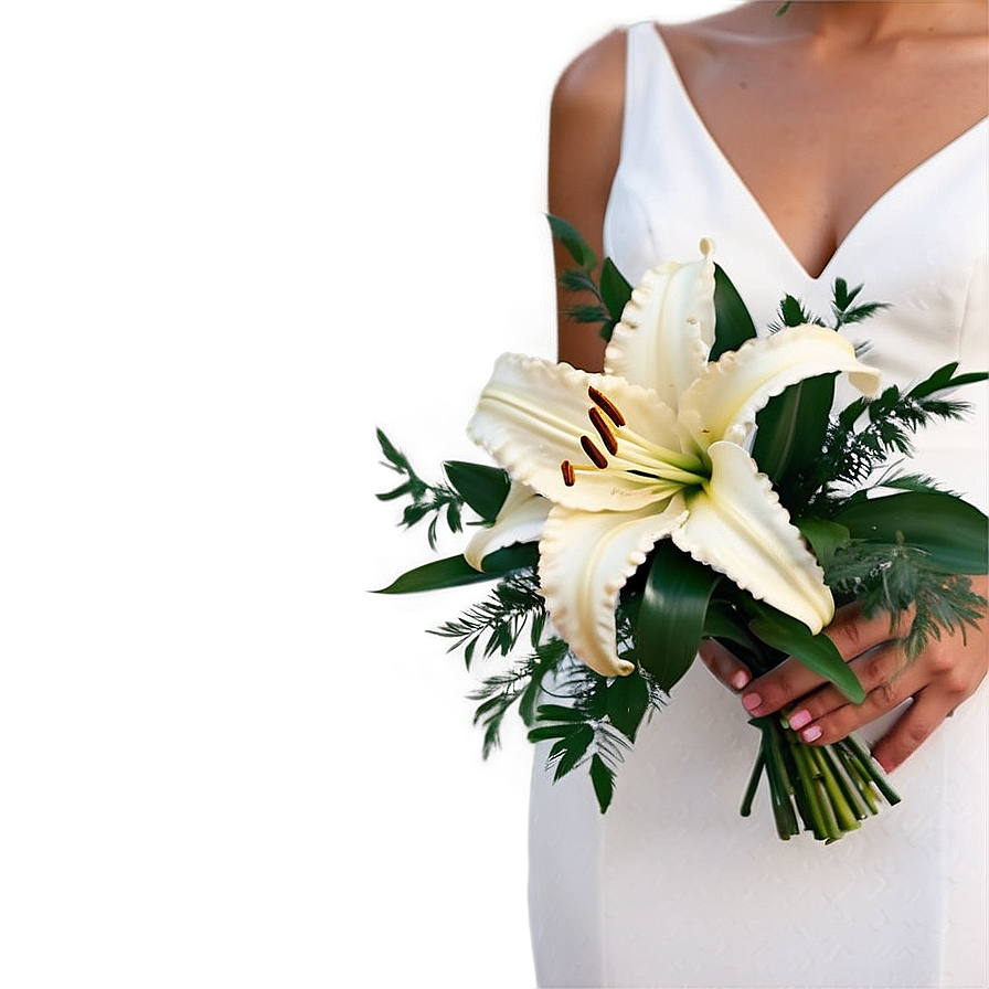 Lilies Wedding Bouquet Png 85