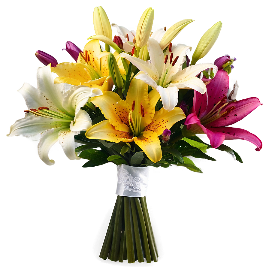 Lilies Wedding Bouquet Png Ojb